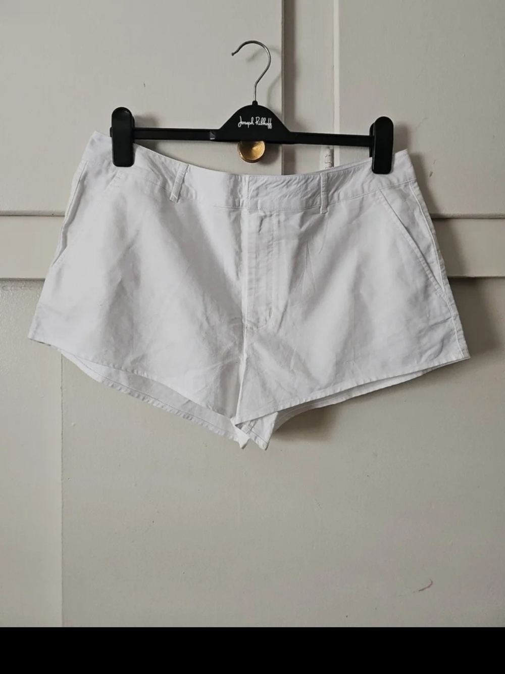 American Apparel White Women's High-Low Hem Cotton Shorts